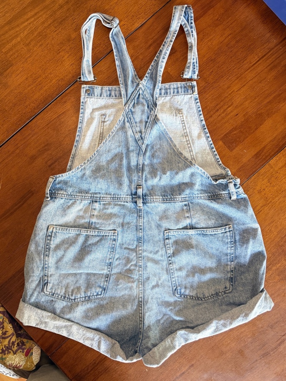 We The Free Ziggy Shortalls Light Blue Denim Overall Shorts Large - Picture 6 of 10
